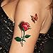 TAFLY 5 Sheets 3D Ladies Body Art Sticker Sexy Butterfly Rose+Butterfly Temporary Tattoo