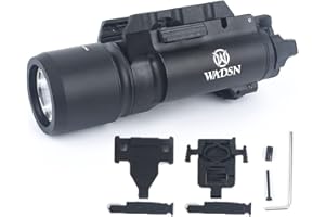 QIRUIMY X300 Tactical Light,Flashlight Torch 600 Lumens White Lighting Constant-on/Momentary-on Light (Black)