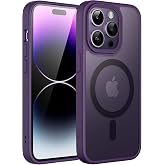MADNOVA iPhone 14 Pro Max İ&ccedil;in Telefon Kılıfı Magsafe ile Uyumlu Kamera Korumalı Mat Şeffaf G&ouml;r&uuml;n&uuml;ml&uuml; Telefon Kılıfı (Mor)
