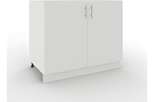 JD Greta Adjustable Kitchen Sink Base Unit - 1000mm - Sink Cabinet with Doors (No Worktop) - White Matt