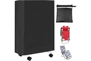 KLYNGTSK Klappstuhl Abdeckung Schutzhülle für Liegestuhl 210D Oxford Klappstuhl Schutzhülle Staubschutz Wasserdicht Anti-UV Gartenstuhl Abdeckung mit Tragetasche für Klappstuhl, 71x110cm