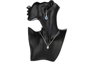 Wandisy Halsketten-Ohrring-Halter, Mannequinkopf-Fehlschlag-Stand-Modell für vorbildliche Geschäfts-Schmuck-Anzeige(Schwarz)