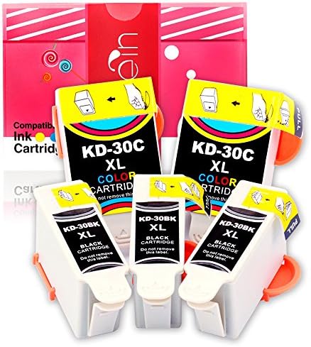 Cseein 5x Replacement for Kodak 30 30XL Ink Cartridge (3 Black 2 Color) Compatible for ESP 1.2 3.2 3.2S C100 C110 C115 C300 C310 C315 C330 C360 Hero 2.2 3.1 4.2 5.1 Office 2100 2150 2170 AIO