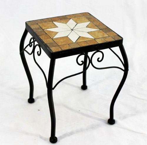 DanDiBo Blumenhocker Merano Mosaik 12015 Blumenständer 28 cm Hocker Eckig Beistelltisch - 2