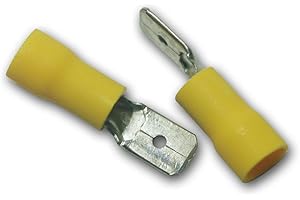 WORLD-TRADING-NET 10 x Flachstecker Gelb 6,3x0,8mm / 4,0-6,0mm²