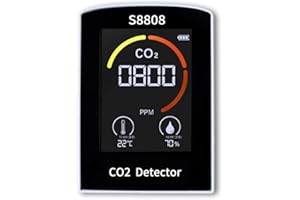 Lecreatekit Détecteur de dioxyde de carbone, testeur numérique de CO2 pour mesurer le dioxyde de carbone, l'humidité, la température TVOC, pour la maison et le bureau