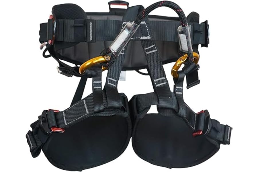 SOB Climbing Harness, Half Body Tree Climbing Harness Men,Thicken Widen Protect Waist Safety Harness for Arborist Harness,Working Rescuing at Height Safety Belt Harness