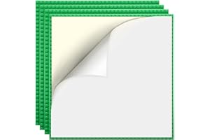 Etarnfly 4 Pack Peel and Stick Baseplates, 25.5 x 25.5 cm Classic Building Board Base Plates 100% Compatible with All Major Brands, Green