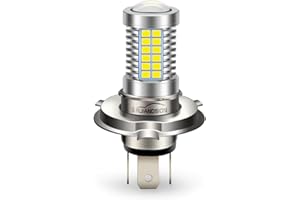 Ruiandsion H4 LED Motorcycle Headlight Bulb White DC 6V Super Bright 2835 54SMD Chipsets LED Bulb with Projector Lens for Motorbike lamp, Non-polarity