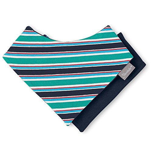 Sterntaler - Triangle scarf striped with velcro baby, blue-green - 1blau-grün
