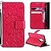 Produktbild KingSang Huawei Mate 10 Pro Lederhülle Sonnenblume Design Schutzhülle für Huawei Mate 10 Pro Handyhüllen Leder Hülle Handtasche Brieftasche Handbag Wallet Case Folio Cover mit 2 Kartenfach - Rot