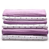 Lovjoy 100% cotton muslin squares - Pack of 6 (LITTLE STARS ) 70 x 70 cms
