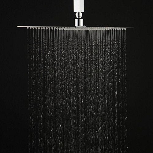 Aothpher 12 Zoll Quadratische Luxus Regendusche Einbauduschköpfe Edelstahl 1/2 Zoll Duschkopf aus Edelstahl Spiegeleffek tHochglänzend - 2