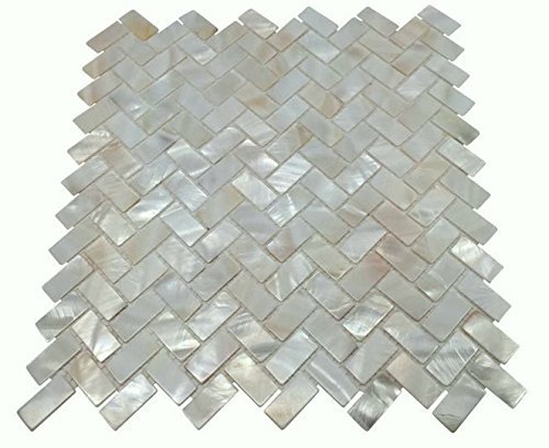 Vogue Tile - Mosaico de ostra perla de nácar, azulejo de concha de espiga para protector de salpicaduras de cocina, paredes de baño, spas y piscinas