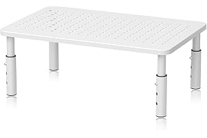 Bracwiser Support de moniteur de bureau Riser 3 rehausseurs réglables en hauteur avec plate-forme de trous grillagés pour ordinateur portable, ordinateur, PC, imprimante, projecteur jusqu'à 20 kg