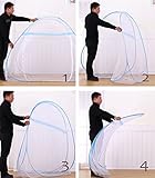 YOUJIA Single Tür Insektenschutz Fliegengitter Moskitonetz mobil Babymoskitonetze für Indoor Outdoor Blau 120*200*145CM - 2