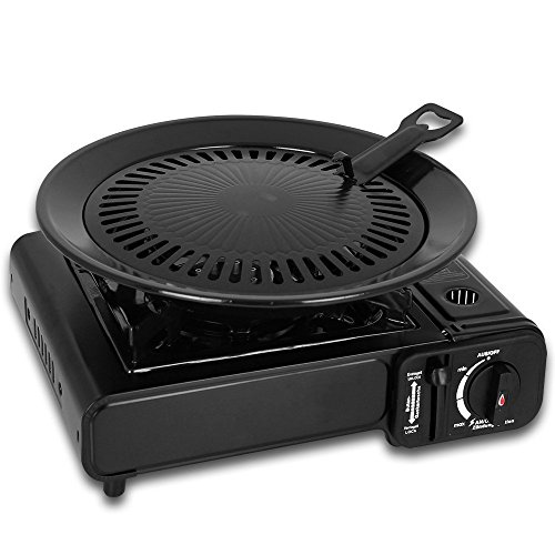 Preisvergleich Produktbild GYD Campingkocher Grillplatte für Gaskocher mit integrierter Tropfschale