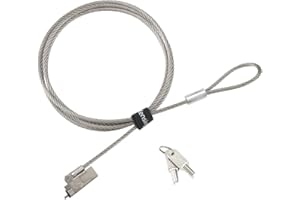 Kensington Slim NanoSaver 2.0 EQ Keyed Laptop Lock, Lockable Device Security Tether for Ultra-Thin Laptops, Lie Flat Thin Profile, Universal Fit, 1.8m (6') Strong Carbon Steel Cable (K60630WW)