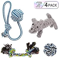 Hundespielzeug Set,Haustier welpenspielzeug Kauspielzeug Seil für kleine Welpen Hunde (4-Pack-1)
