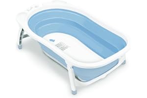 KIDOZ ONLINE KIDS SHOP Karibu Baby Folding Bath, Baby Bath from Newborn, Baby Todler Travel Bath Tub (Blue)