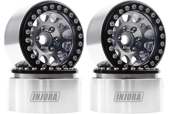 INJORA 4Pcs 1.9" Metal Wheel Rim Pearl Lock Wheel Hub for 1:10 RC Rock Crawler Axial SCX10 pro SCX10 II III TRX4 D90 VS4-10 R