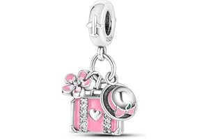 NARMO Zawieszki do bransoletek, srebro wysokiej próby 925, wiszące zawieszki, motyl, księżyc, gwiazda, zwisające zawieszki dla kobiet, bransoletka, naszyjnik