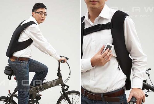 IDESK Rucksack-Weste für Laptops von 25,4-38,1 cm (10-15 Zoll), Schwarz / Grün - 9