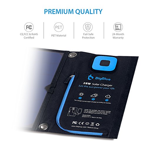28W Cargador Solar Port til BigBlue 2 Puertos USB y 4 Paneles Solares Impermeables con LCD Amper metro Digital y Cremallera de Protecci n para Dispositivos USB Recargables iPhone Android GoPro Etc 21 5 - 23 5 de Conversi n de Energ a Solar reviews 28W Cargador Solar Port til BigBlue 2 Puertos USB y 4 Paneles Solares Impermeables con LCD Amper metro Digital y Cremallera de Protecci n para Dispositivos USB Recargables iPhone Android GoPro Etc 21 5 - 23 5 de Conversi n de Energ a Solar