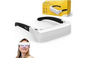 BrellaVio Tageslichtbrille - Alternative zu 10.000 Lux Tageslichtlampe - Tragbare Lichttherapielampe gegen Winter Depression - UV-freie LED Lichttherapie Brille - SAD Light - Simuliertes Sonnenlicht