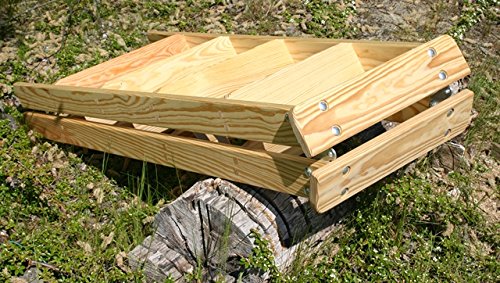 Klappleiter 2×3 Stufen Stehleiter Holz Holzleiter Stufenleiter Holztritt Deko Leiter - 4
