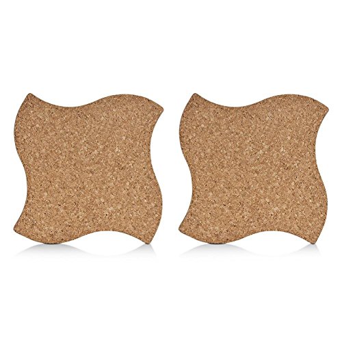 Kork-Untersetzer "Wave" - 2er Set - 20,5 x 20,5 cm - Unterlage - Topfuntersetzer aus Kork