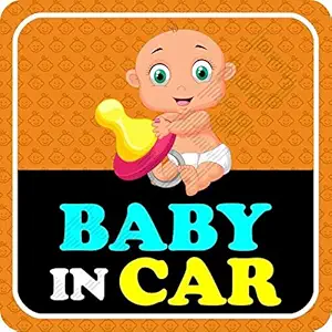 KREEPO Baby in Car Kids Safety Warning Sticker for Driver, Safety Caution Sign Stickers CV-6