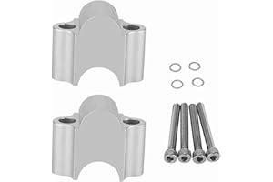QIILU Motorcycle Handlebar Riser, Universal Aluminum Alloy Motorbike Handlebar Handbar Riser 7/8'' 22mm Motorcycle Handle Hand Bar Bars Rising Clamp Back Move Mount Adapter (Electroplate)