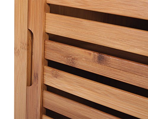 Regal Narita, Badregal Standregal Badschrank mit Staufach, Bambus 132x35x33cm - 7
