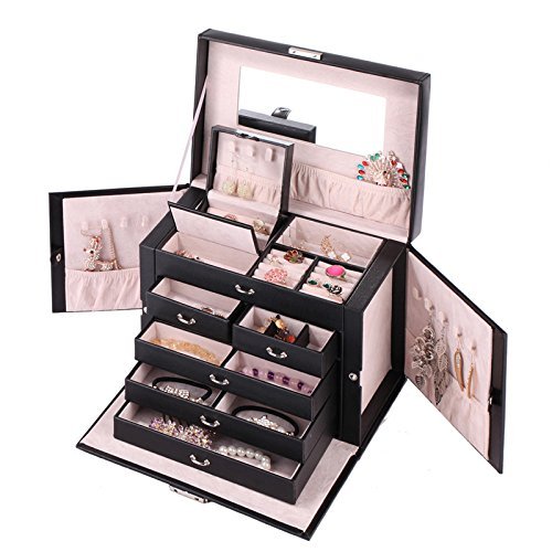 ROWLING Schmuckkästchen Schwarz Schmuckkasten Schatulle Schmuckkoffer mit Mini Box ZG145 - 3