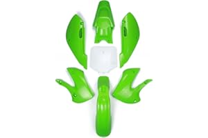 An Xin Kit d'aile en plastique ABS pour moto tout-terrain KLX110 2002-2013 KX-65 2000-2013 DRZ-110 2003-2005 (vert et blanc)