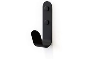 The Hairpin Leg Co. [HLC] Metal J Wall Hook. Chunky Modern Playful Coat Hook - Black