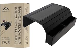Kotona UK, Sofa Arm Table Tray, Armchair Tray, Sofa Arm Table with Storage