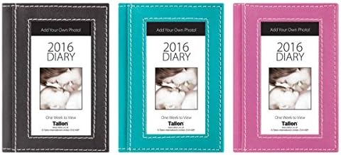 2016 Photo/Picture Frame POCKET Personalise DIARY - One Week to View - Black / Pink / Blue Randomly sent