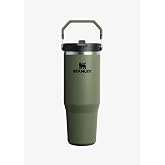 Stanley IceFlow Flip Straw Tumbler Pipetli Termos Bardak, Haki (Dried Pine), 0.60 Litre