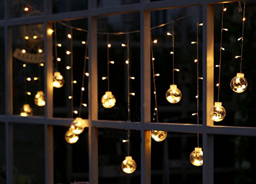 Preisvergleich Produktbild Ghope 3M 120er LED Lichtervorhang Lichterkette Lang Globe kugeln Farbwechsel Gartenbeleuchtung für Innen / Außen Warmweiß