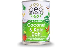 Geo Organics Coconut & Kale Dahl 400g (Pack of 6) | Authentic Indian Side Dish | Low Sugar & Salt | Certified Organic | Vegan Meals & Gluten-Free Food | Mild Spice Level
