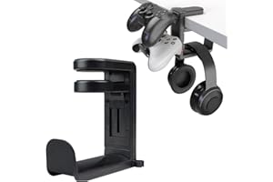 SUJEBKC 1 Pcs Porta Cuffie Da Scrivania Supporto Per Cuffie Gancio Per Cuffie Gancio Cuffie Da Sotto La Scrivania Con Gancio Girevole A 360° Per Cuffie