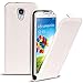 Produktbild Premium Schutzhülle für - Samsung Galaxy S4 - Hülle Flip Case Wallet Tasche aus PU Leder Farbe: Weiss