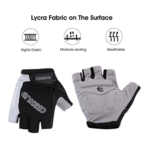 Enkeeo Fahrradhandschuhe Fitness-Handschuhe Reithandschuhe Radsporthandschuhe Trainingshandschuhe mit Adjustable Handgelenkstütze für Road Race, Mountainbike, Radsport, Reiten, Wandern, Bergsteigen, Camping und mehr Sports im Freien, Idea für Damen Herren Frauen Männer - 5