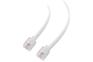 Cable Matters Paquete de 2 Cable telefónico de 5 metro (Cable RJ11 a RJ11, Cable ADSL) para teléfono, internet DSL, ADSL, módem blanco - 5m