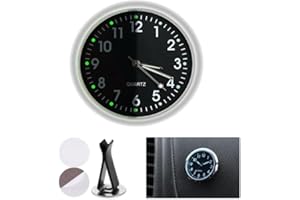 HHBDY Auto Armaturenbrettuhr Autouhr Selbstklebend Leuchtende Auto Uhr Universelle Taschenuhr Auto Lüftungsschlitz Clip Uhr für Auto Lnnendekoration Geeignet für Jede Auto Dekoration (Schwarz)