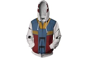 Synona Gundam Serie Felpa con Cappuccio Giacca Unisex Char Aznable Amuro Ray Classico Cosplay Manica Lunga Casual Tops Coppia Hoodie Pullover Sweatshirt per Uomo Donna Street Trendy