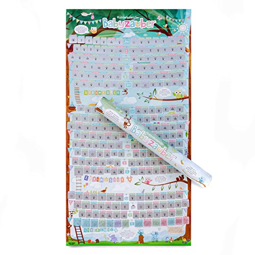 Baby Rubbel-Kalender Schwangerschaftstagebuch Poster Ratgeber zur Schwangerschaft Kalender - 4