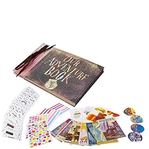 Our Adventure Book - Up Pixar Movie DIY Scrapbook with Glue Dots, Letter, Number and Assorted Corner Stickers. Create The Perfect Family, Anniversary, Wedding or Birthday Photo Album